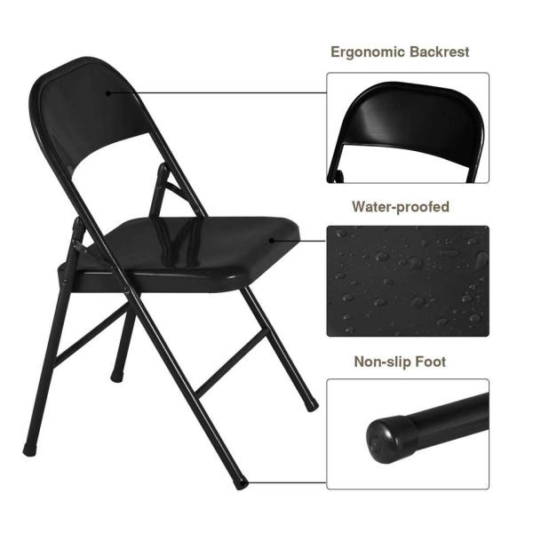 Стул складчатости небольшого размера черного листового железа облегченный для располагаться лагерем на открытом воздухе