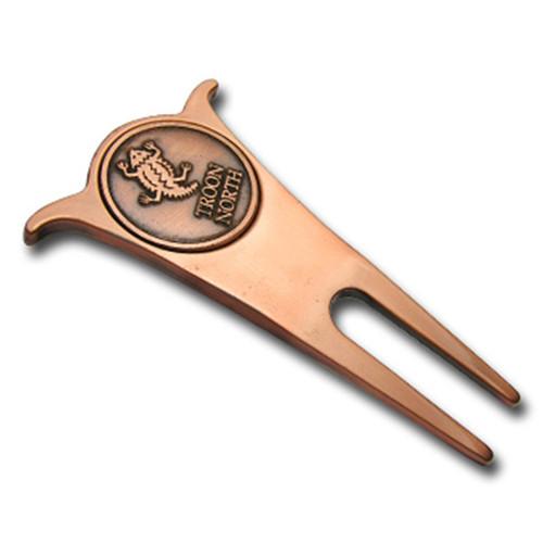 Copper Metal Golf Repair Tool , Promotional Gift Personalized Divot Tool Pitchfork