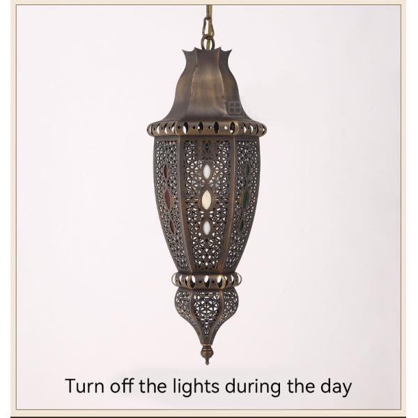 220V Interior Modern Style Handmade Copper Lanterns Muslim Vintage Style