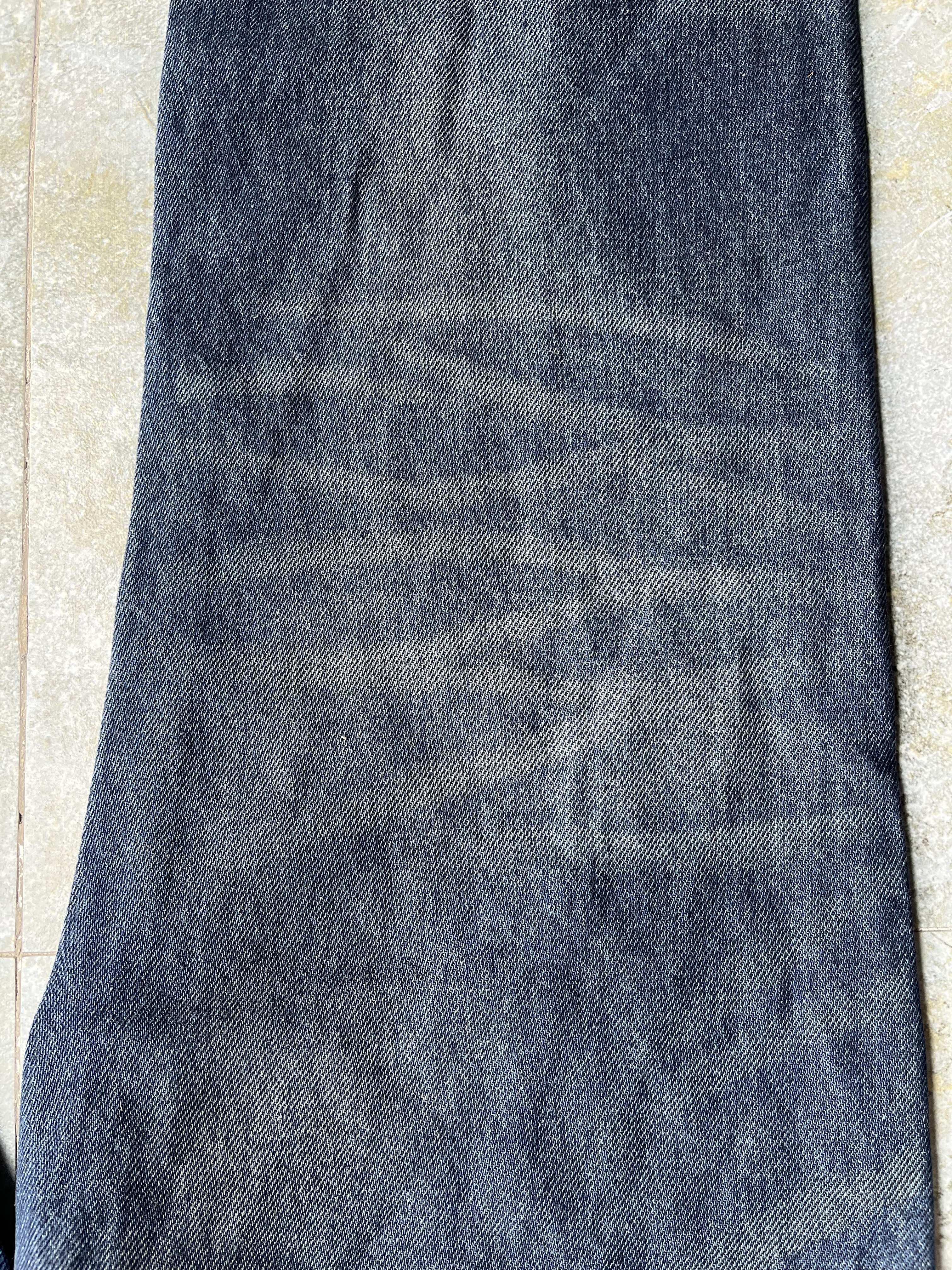 Horse Shadow Dark Wash Jeans Gradient Straight Leg Jeans Wide