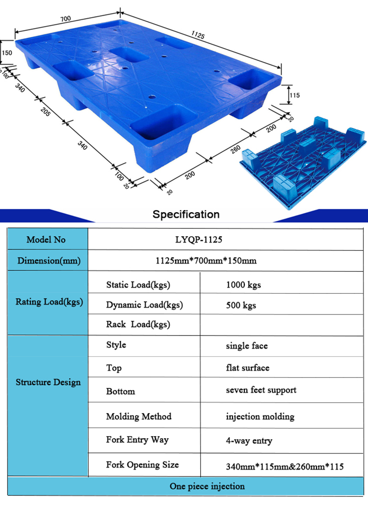 Паллеты голубого твердого Hdpe палубы пластиковые сделанные из повторно использованной пластмассы