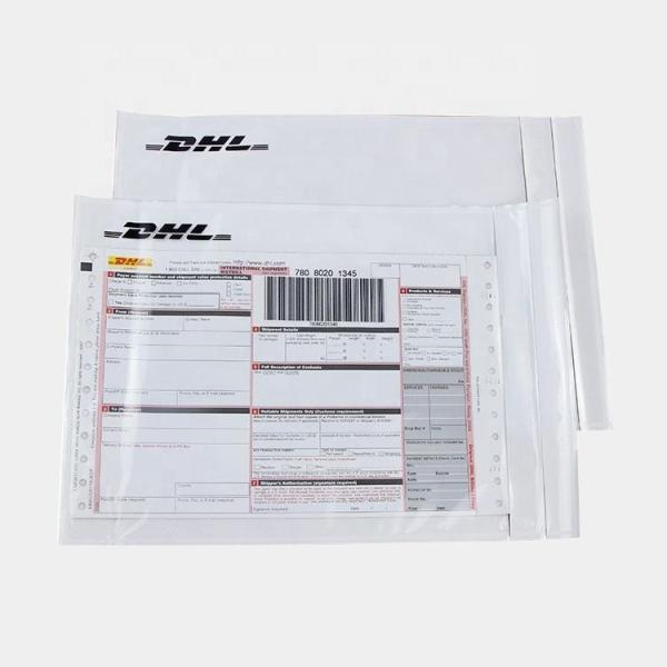 Recyclable Packing List Envelopes Eco Friendly Packing Slip Pouches With Self Adhesive Barcode