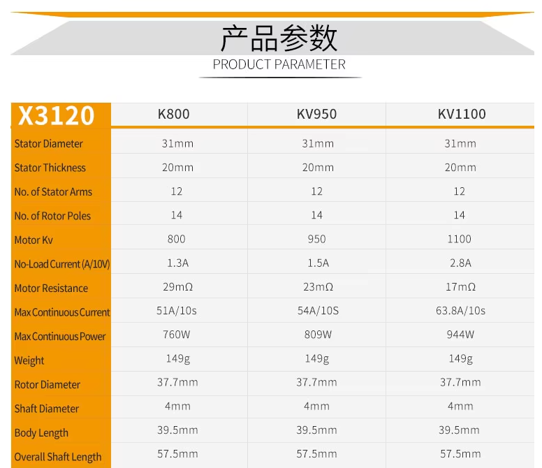 Sunnysky X3120 Kv1100  Brushless Motor For Rc Helicopter Airplane