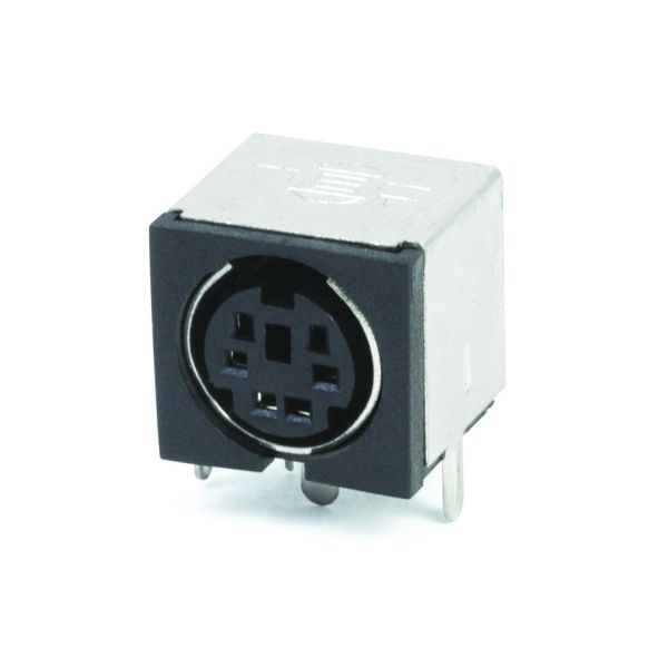 CUI MD-40SM Series Mini DIN Connector Featuring Right Angle PCB Mount and Side Shielding for Connections