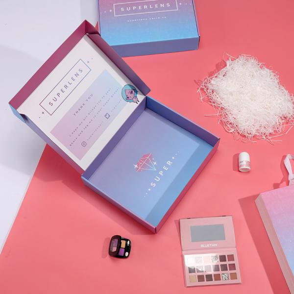 Reutilizable Logotipo personalizado Pink Cosmetic Set Mailing Cuidado de la piel Caja de embalaje corrugado