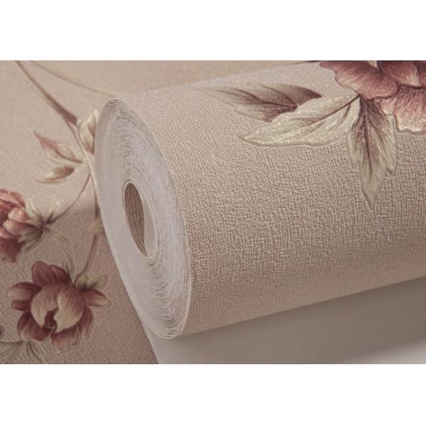 0.53*10M Removable Rustic Style Wallpaper , Embossed Floral Pattern Wallpaper