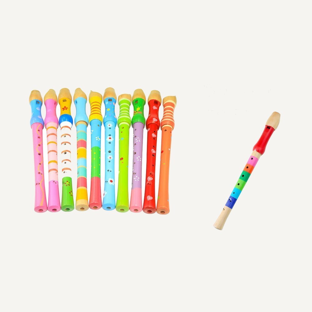 Painted Wooden Recorder Flute for Kids
