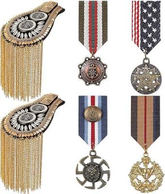Blazer Shoulder Epaulets Tassel Chain Epaulet Punk Fringe Shoulder Badge Epaulet/Kpop Fringed/Tassel Metal Punk Shoulder Epaulette/Dpikes Brooch