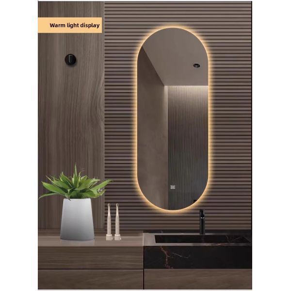 Oval LED Smart Bathroom Mirror - Wall Mounted Vanity Mirror with Touch Switch