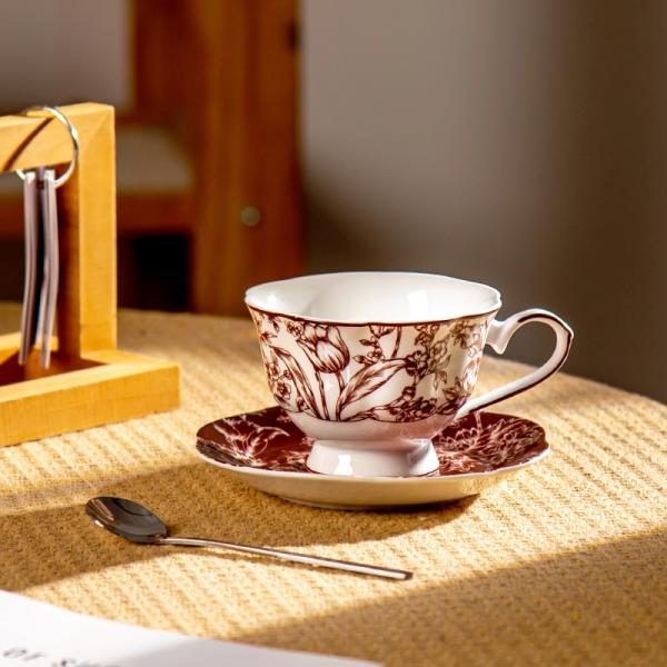 Керамический европейский стиль винтажный чайный стакан и тарелка набор британский синий фарфоровый кружка