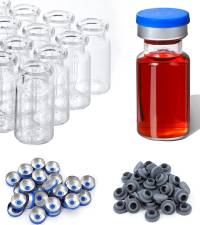 Glass Bottles with Aluminum Cap, Glass Jars Small Storage Bottle Glass Vials, Beads Storage Jars with Lids Aluminum