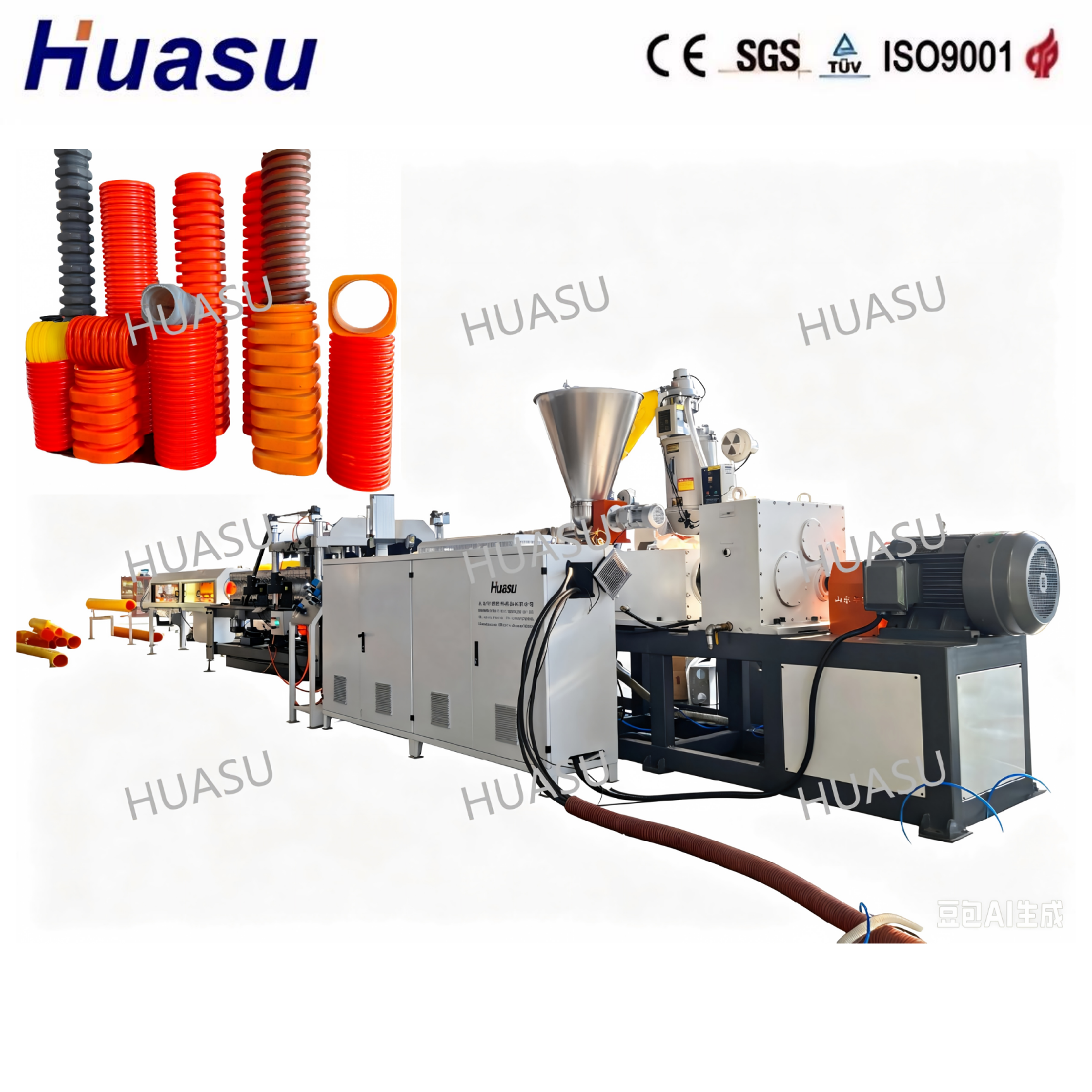 High Productivity Energy Saving Automatic Cutting PP Pipe Extrusion Line for Corrugated Pipe Production
