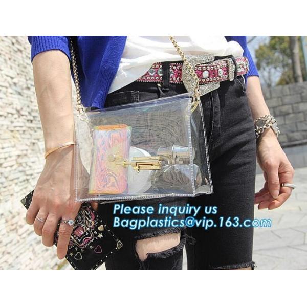 Beach Clear PVC Shoulder Bag DIY Transparent Clutch Tote Bag, candy jelly bag transparent clear pvc handbag shoulder cro