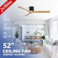 3 cuchillas Ventilador de techo de madera con control remoto Motor de corriente continua silencioso Alta velocidad