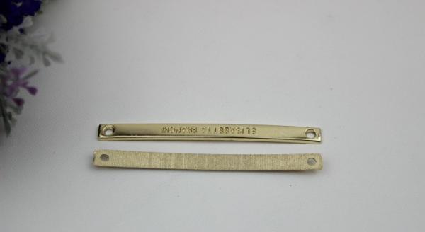 Customized light gold debossed logo metal iron sheet shoelace buckles