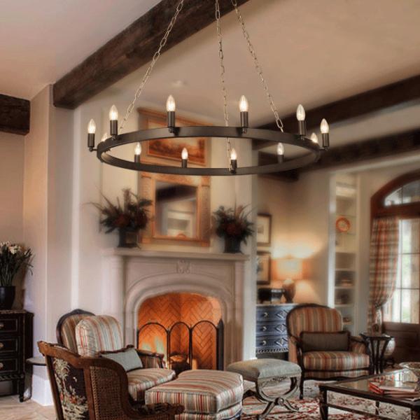 Kathy ireland Iron chandelier for Farmhouse indoor home pendant lamp (WH-CI-52)
