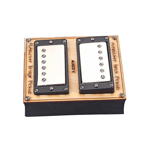 Alnico 5 Cromo Metal Humbucker Pickup Dupla bobina 13 ~ 14kΩ Para guitarra LP com parafusos Vintage