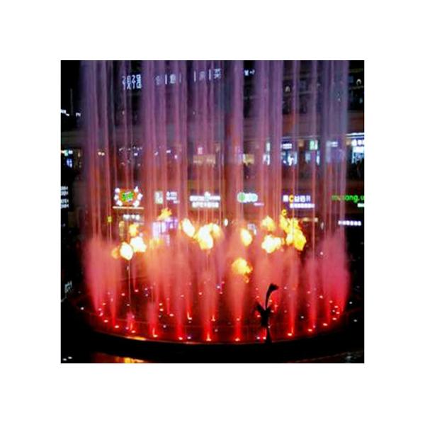 Contemporary Outdoor Musical Fountain With Fantastic Fireworks Image