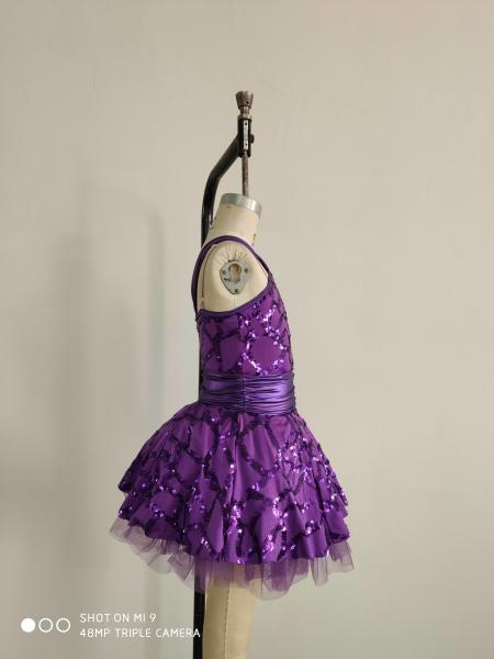 Kids Dance Tights Exotic Dancewear Purple Color For Party