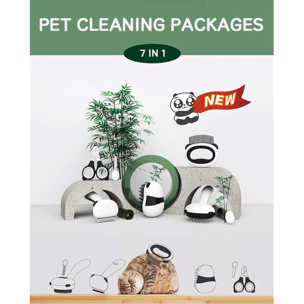 White Dog Grooming Brushes And Combs 7 In 1 Pet Grooming Set Cats Knotted