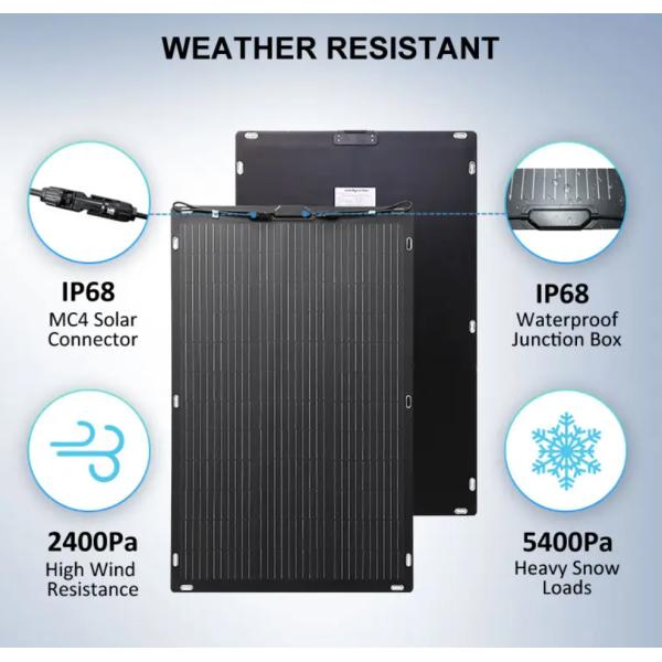 Black Flexible Solar Panel 50W Adventures and Mountain Climbing Panel