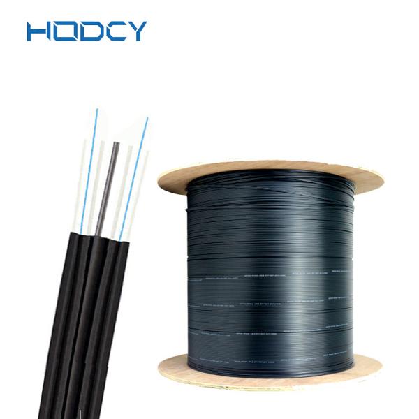 Single Mode Aerial FTTH Drop Fiber Optic Cable FRP KFRP Steel Strength Member