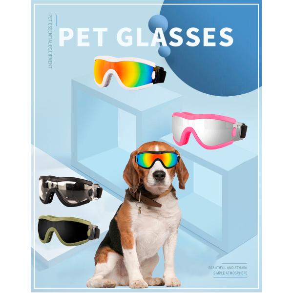 Material de gafas para perros Pequeñas mascotas medianas Protección UV Resistencia al viento y la arena