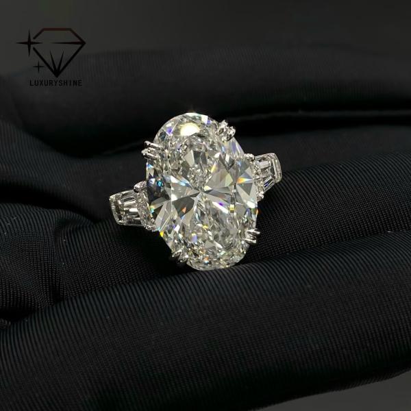 Luxuryshine Oval Cut VVS/VS Lab Grown Diamond 10CT Solitaire Ring 18K solid Gold custom Jewelry  With IGI Certificate