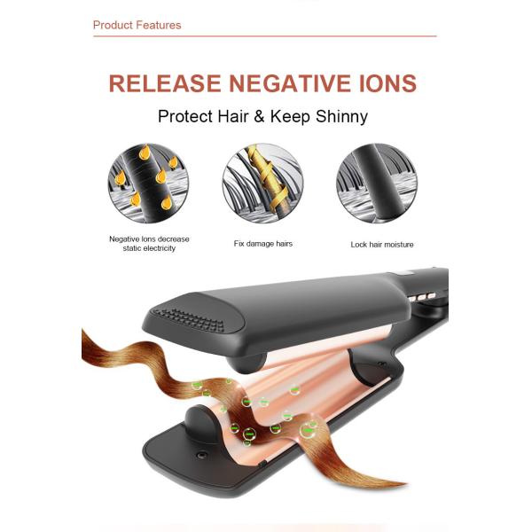 PTC electric Two Barrel Curling Wand , Ceramic 2 Barrel Hair Curler