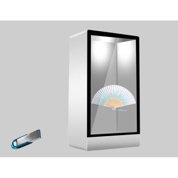 75 Inch Transparent Lcd Totem Advertising Kiosk For Exhibition Hall