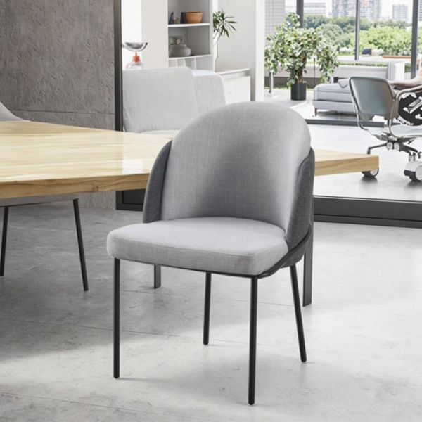Nordic Modern Fabric Dining Chair with Soft Cushion Eco-Friendly Upholstered Backrest for Home Bar Apartment Use