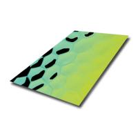 L'or titanique a embouti la feuille d'acier inoxydable pour le plat martelé de relief par miroir de murs