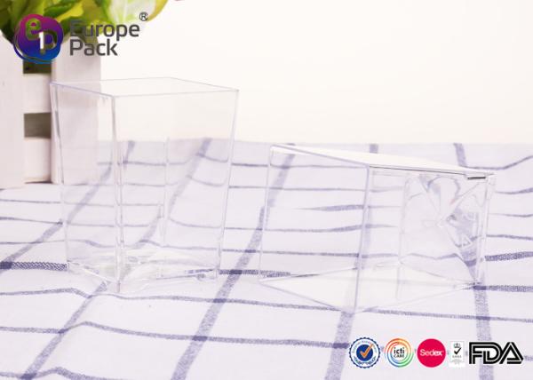 Wedding Plastic Square Cups Environmental Protection 0.9mm Thickness