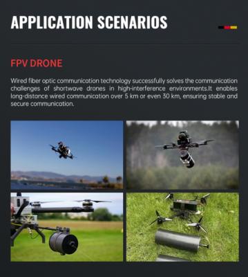Stable 30KM Fiber Communication Kit Drone-mounted Reel Military-spec Materials Custom Length Options For High-EMI Zones
