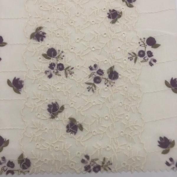 Printed Cotton Embroidery Fabric Textile Various Yarn Count Eco Friendly M04-LK011