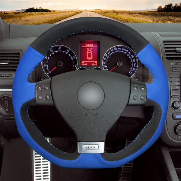 Leather and Suede Steering Wheel Cover for Volkswagen Golf 5 Mk5 GTI Passat R GT 2005