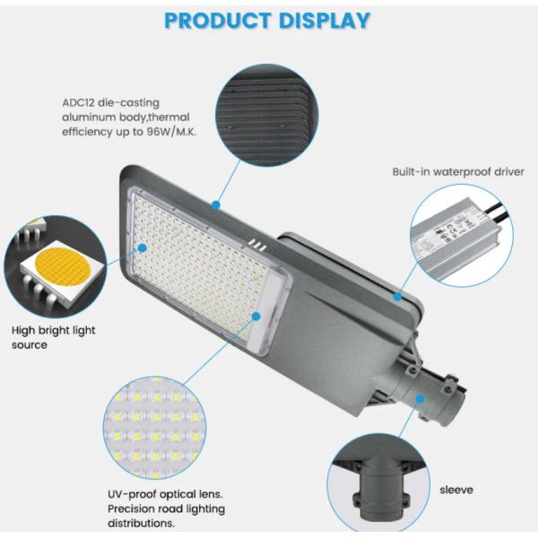 IP66 Waterproof Outdoor Road Highway Parking Lot 120 Lm/W Luminous Efficiency CE RoHS Certified LED Streetlight