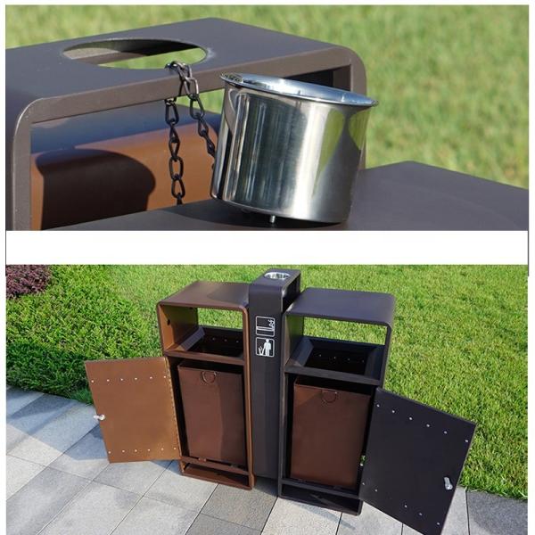 OHSAS18001 120L Outdoor Wooden Trash Can For Park School