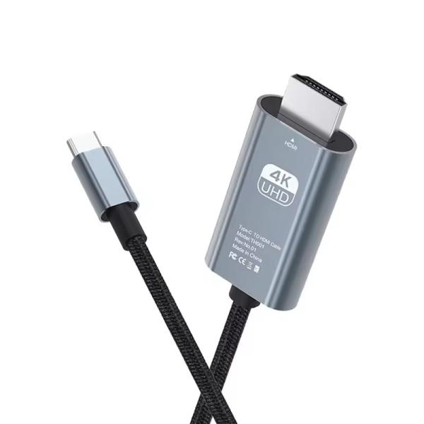 1M 1.5M 2M Type-C To HDMI 1.4 Cable Multi Channel Audio Transmission CE ISO9001