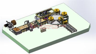 Horizontal Coil Packaging Line , High Efficiency Metal Coil Automatic Packing Line