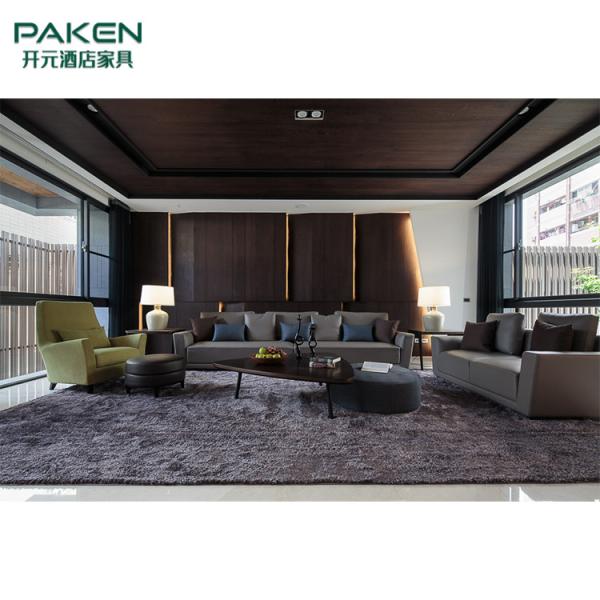 Wood And Marble Modern Villa Living Room Furniture Warm Style