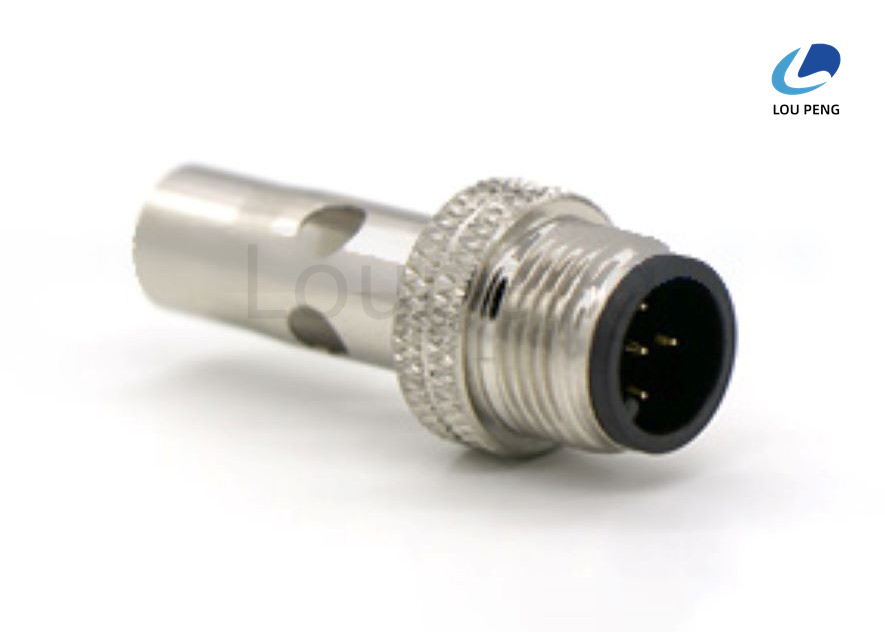 Gold Plated Circular Waterproof Connector 8 Pin Male Solder Cup Providing Electrical Connections in Moisture Prone Areas