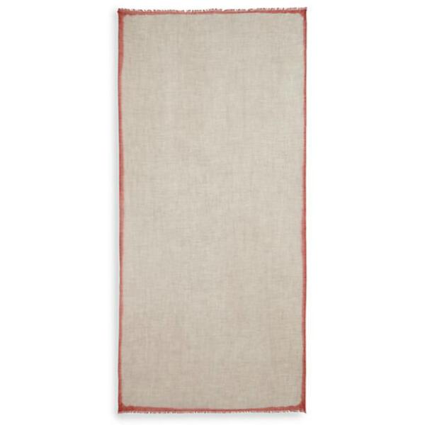 Contrast Border Wool Scarf