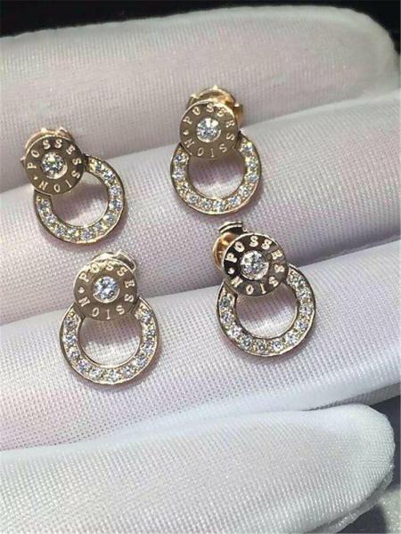 Luxury jewe factory earrings gold diamond  18k gold  white gold yellow gold rose gold diamond earrings