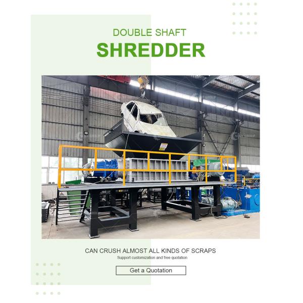 3300 кг вес двойной валы дробилка для вертикального металлолома стальной металлолома