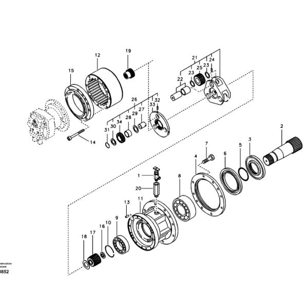 VOE14541030 VOE14612482 VOE14550092 VOE14573670 Swing Reduction Gearbox Fit EC460B EC480E EC480D