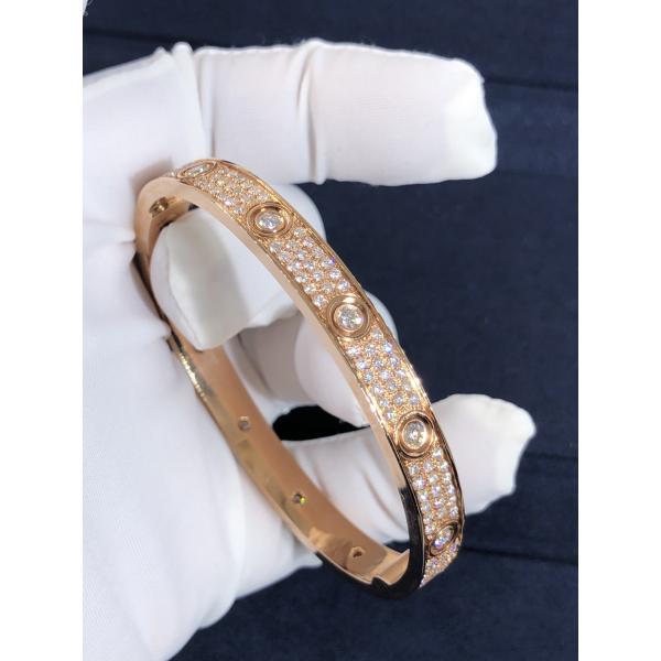 Popular Beautiful Gorgeous Factory Made 18k Car Tier Yellow/White/Rose Gold And Natural Diamonds LOVE Bracelet