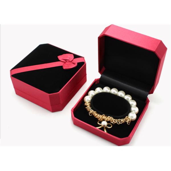 Кожа ПУ шкатулки для драгоценностей Фемал красная пластиковая с лентой экологически дружелюбной