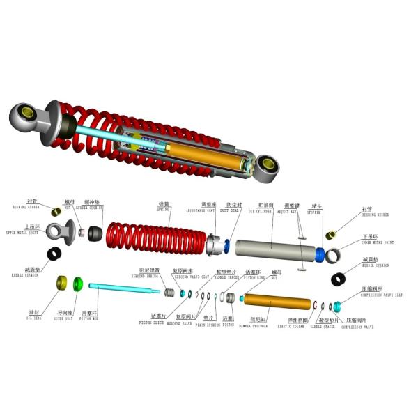 Rocker Arm Rear Shock Absorber One Way Direction Stainless Steel Back