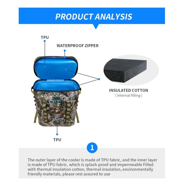 Сумка рюкзака охладителя изоляции термальная для располагаться лагерем альпинизма